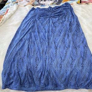 Bar III Elegant Blue Lace Midi Skirt